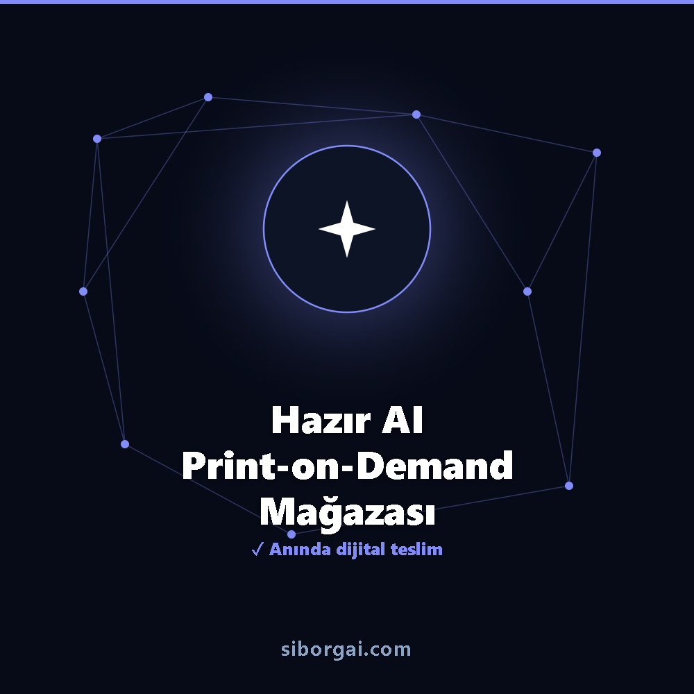 Hazır AI Print-on-Demand Mağazası — siborgai yapay zekâ sistemi
