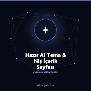 Hazır AI Tema & Niş İçerik Sayfası — siborgai yapay zekâ sistemi