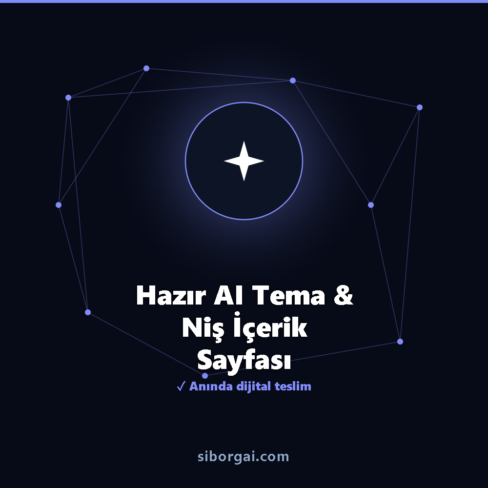 Hazır AI Tema & Niş İçerik Sayfası — siborgai yapay zekâ sistemi